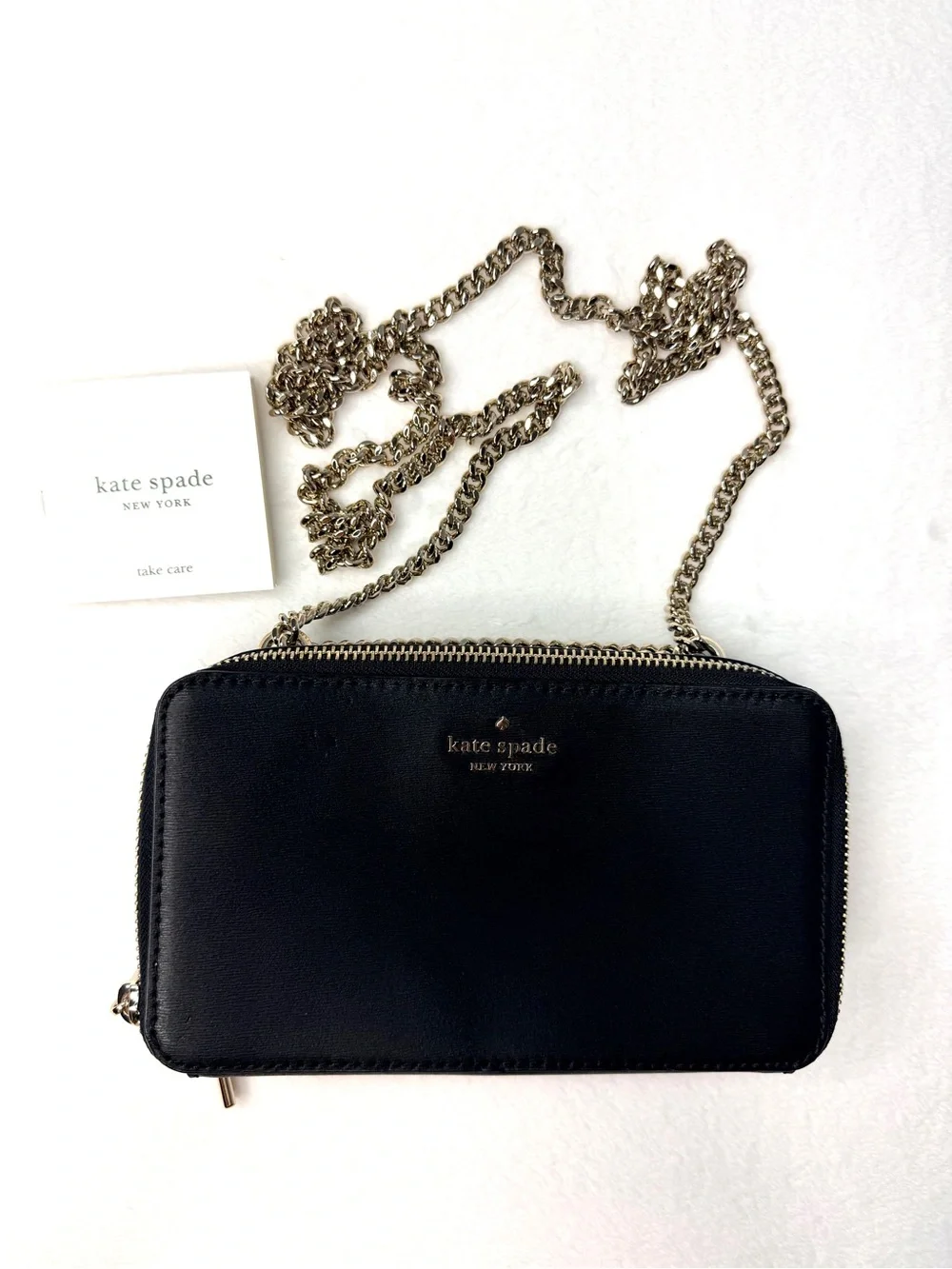 Kate Spade New York Staci Dual Zip Around Crossbody Leather Bag - Black New